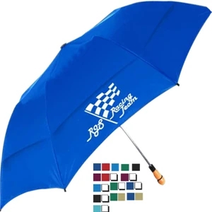 Little Giant (tm) - Vented Folding Golf Umbrella With Hexagonal Chrome Shaft, 58" Canopy Arc