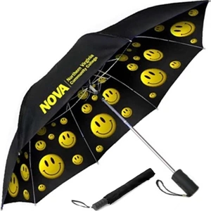 Smiley - Folding Umbrella With Generous 42" Canopy Arc, Auto - Open Folding