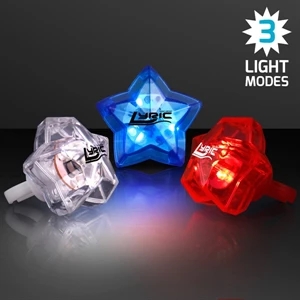 LED Assorted Red, White & Blue Star Bling Rings