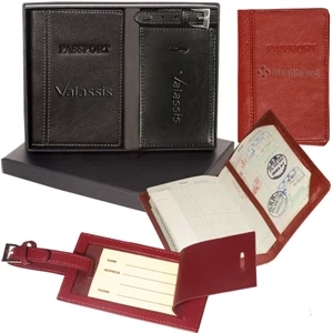 Peconic Leeman New York Collection - Passport And Luggage Tag Set In Two Piece Gift Box