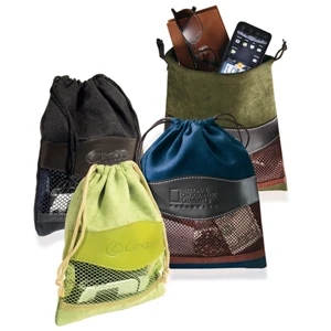 Woodbury Leeman New York Collection - Microfiber And Simulated Leather Valuables Pouch
