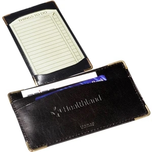 Bliss Leeman New York Collection - Sueded Full Grain Leather Jotter Pad Holder With Two Back Pockets