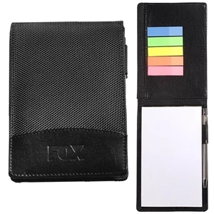 Manhasset - Ballistic Nylon With Cowhide Leather Jotter With Five Sticky Page Marker Pads