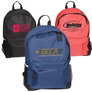 Dean's List - 600 Denier Polyester Backpack With Dual Zippered Main Compartment. Closeout