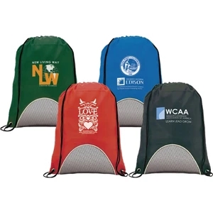 Vebo - Nylon Fitness Cinch Pack With Breathable, 6" Mesh Panel For Ventilation