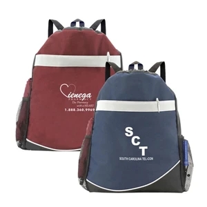 Iron Line - Drawstring Backpack With Velcro Pocket, Backpack Straps And Two Storage Pockets