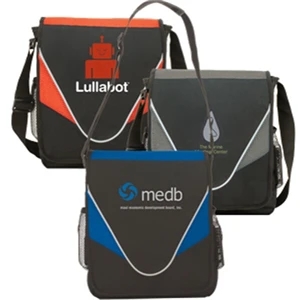V Wing - Messenger Bag With Adjustable Shoulder Strap And Water Bottle Holsters On Both Sides