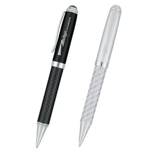 Obsidian - Metal Twist Ballpoint With Black Lacquered Finished Cap And Carbon Fiber Barrel