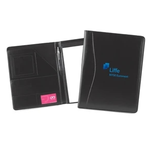 Monarch (r) - Leather Zip Portfolio With Calculator, Front Slot Pocket And Writing Pad