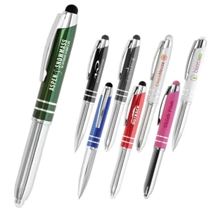Flasher - 3-in-1 Stylus Pen Works On Any Touch Screen, Is A Pen And An Led Flashlight