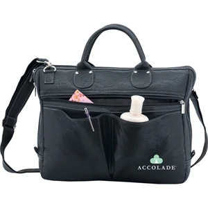 Branson - Simulated Leather Computer Bag With Adjustable Shoulder Strap