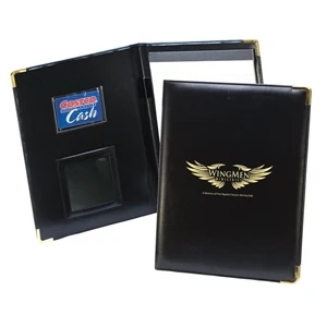 Classic - Simulated Leather Padfolio With 8.5" X 11" Writing Pad, Pen Loop, And A Few Pockets
