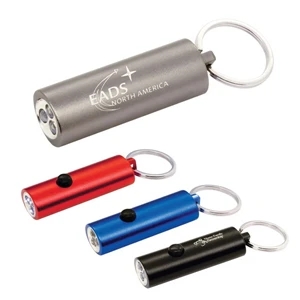 Ovalo - Shimmering And Sleek, Our Handy Push Button Torch Key Chain Features 3 Led Lights
