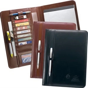 Windsor - Simulated Leather Padfolio With 8.5" X 11" Writing Pad And Pen