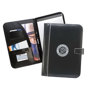 Think-folio - Simulated Leather Elegant Slim-line Padfolio With Magnetic Button Closure