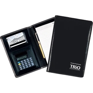 Reflections - Junior Padfolio Made Of Simulated Leather With Calculator And 5" X 8" Writing Pad