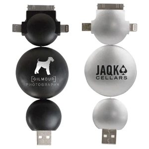 Retractable Charge Cable Features A Iproducts Charger, Micro Usb And Mini Usb