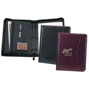 Journal - Professional Simulated Leather Ring Portfolio With Writing Pad