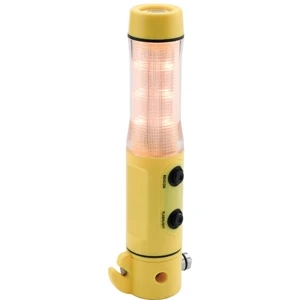 Safety Hammer With Seat Belt Cutter And Flashlight As Well As A Flashing Beacon
