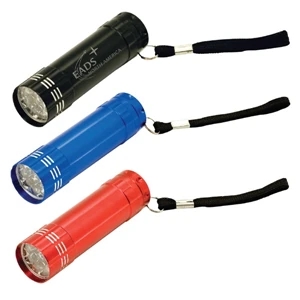 9-led Palm Flashlight, With A Handy Strap And Convenient Rubber On/off Button