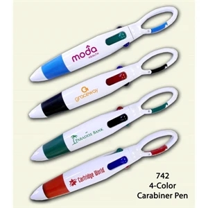 Popular 4 Color Carabineer Ballpoint Custom Pens