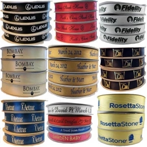 Step and repeat 5/8" soft satin ribbon BEST PRICES!!!