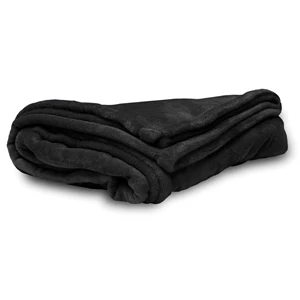 Custom Logo Black Micro Fleece Throw Blanket