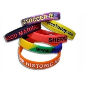 Color Filled Silicone Wristband w/ Custom Imprint