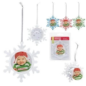 Light Up Photo Snowflake Holiday Christmas Tree Ornament