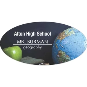 Full Color Sublimation Oval Badge 1 1/2"H x 3"W