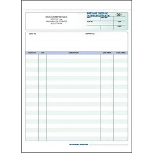 Purchase Order Form - 8 1/2" x 11"