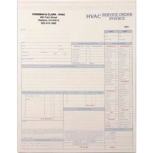 HVAC Service Order/Invoice Form