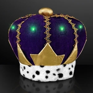 Light Up Mardi Gras King Crown Hat