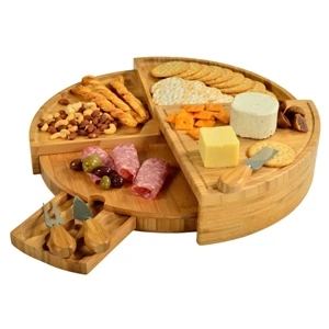 Patented Multi Level Bamboo Charcuterie Board -Large 18" Dia