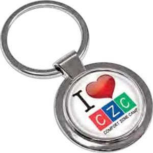 Round Nickel Metal Keytag with Full Color Imprint (2-sided)