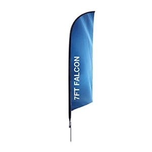 Zoom2 8ft Single Sided Straight Flag w/ Graphic