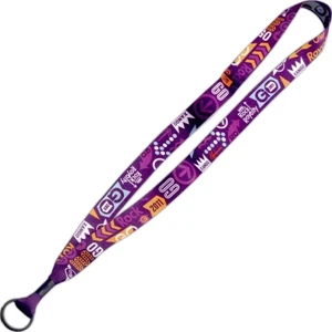 3/4" Dye-Sublimated Lanyard w/ Metal Crimp & Split-Ring