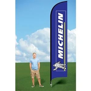 Double-Sided 15' PromoFlag w/Ground Stake - Dye Sublimated