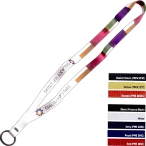 1/2" Dye-Sublimated Sewn Lanyard with Black Split Ring