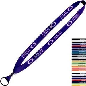 Custom Logo 5/8" Polyester Lanyard with Metal Crimp and Rubber O-Ring