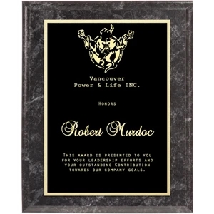 Black Marbleized Finish Premium Award Plaque