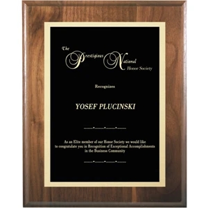 Regent Genuine Walnut Wood Award Plaque