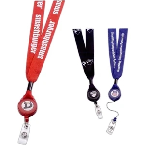 3/4" Polyester Lanyard with Retractable Badge Reel