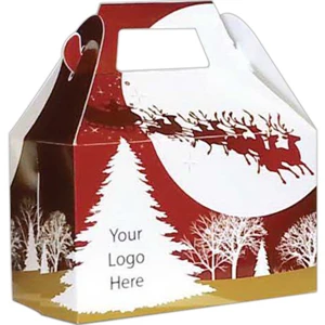 Christmas Holiday Candy Box w/ full color logo drop