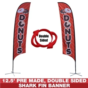 12.5ft Pre-Made Double Sided Flag Banner (Donuts)