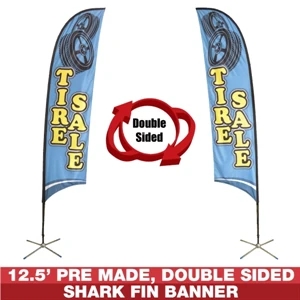 12.5ft Pre-Made Double Sided Flag Banner (Tire Sale)