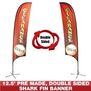 12.5ft Pre-Made Double Sided Flag Banner (Clearance)