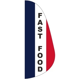 3' x 8' Message Feather Flag - Fast Food