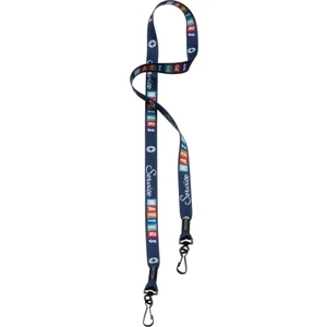 Custom Logo 1/2" Dye-Sublimated Double Swivel Snap Hook Lanyard
