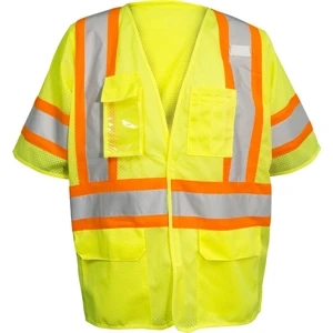 Hi-Viz ANSI Class 3 Safety Green Deluxe Vest